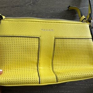 Tahari yellow sling bag